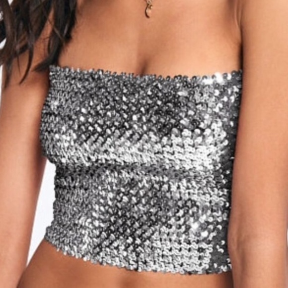 PINK Victoria's Secret Other - NWT VS Pink Sequin Bling Tube Top M